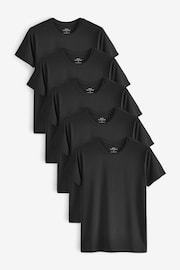 Black 5 Pack Signature Bamboo T-Shirts - Image 1 of 4