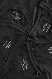 Black 5 Pack Signature Bamboo T-Shirts - Image 3 of 4