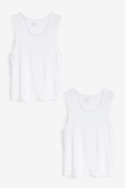 White 2 Pack Signature Bamboo Vests - Image 5 of 8