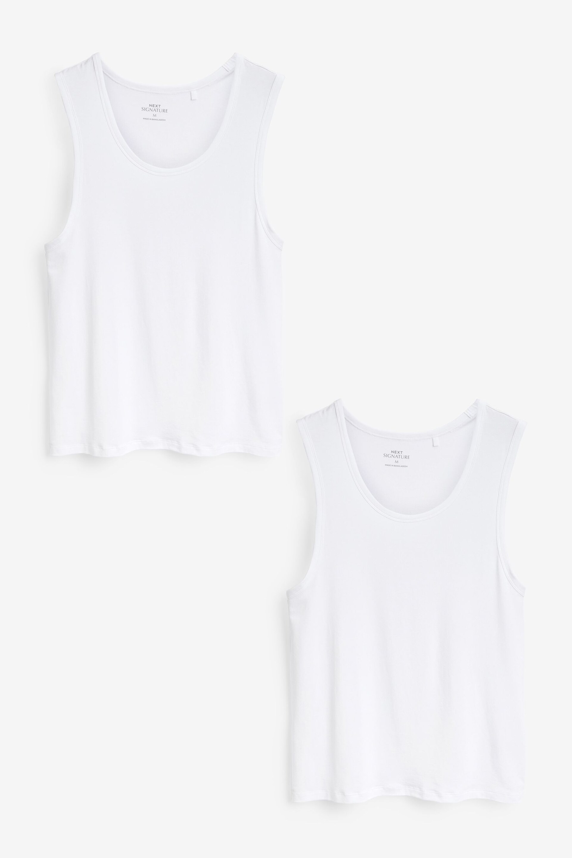 White 2 Pack Signature Bamboo Vests - Image 4 of 4