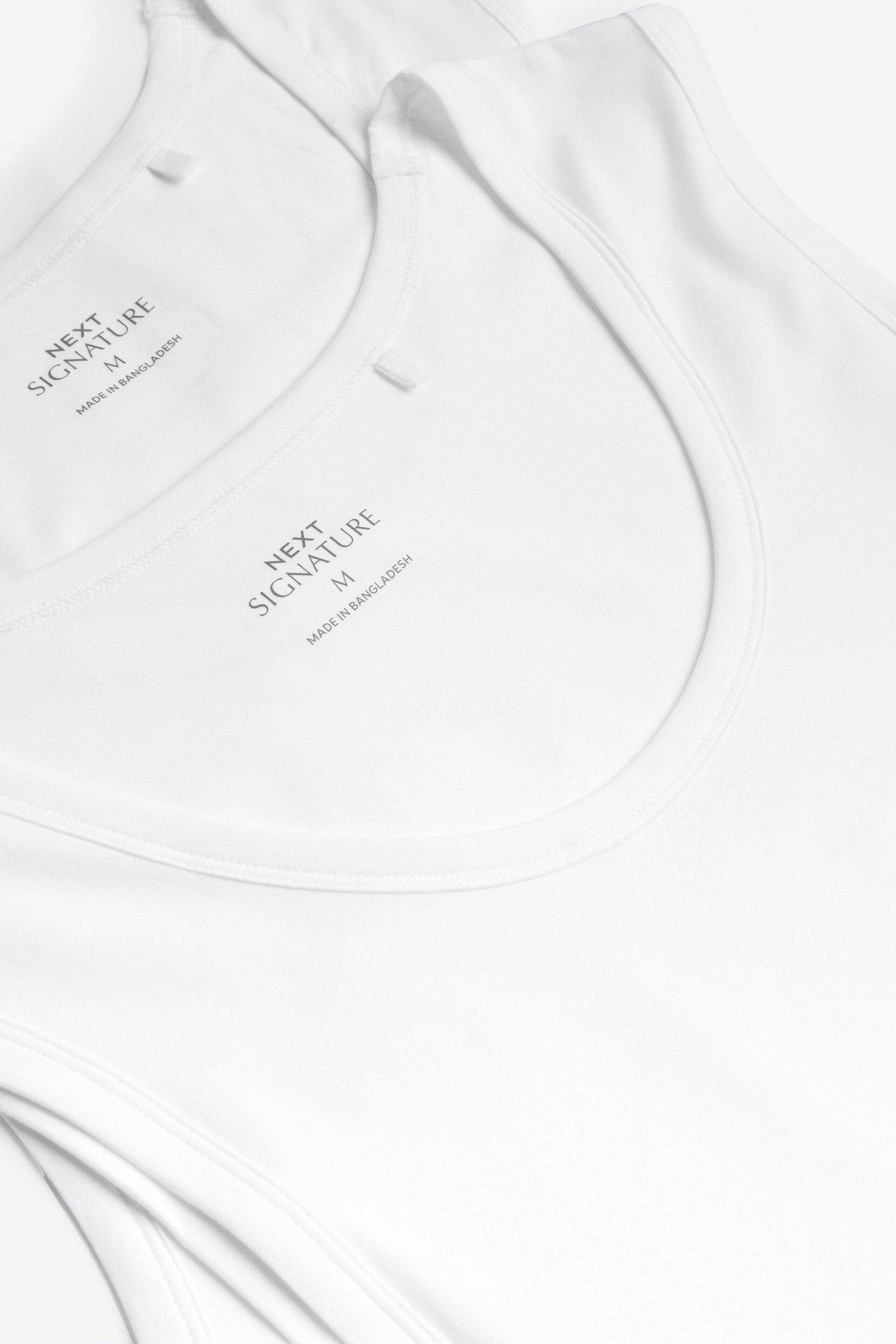 White 2 Pack Signature Bamboo Vests - Image 7 of 8