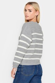 PixieGirl Petite Grey Stripe Crew Neck Jumper - Image 3 of 4