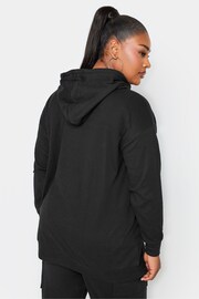 Yours Curve Black Ribbed Cargo Hoodie - Image 3 of 4