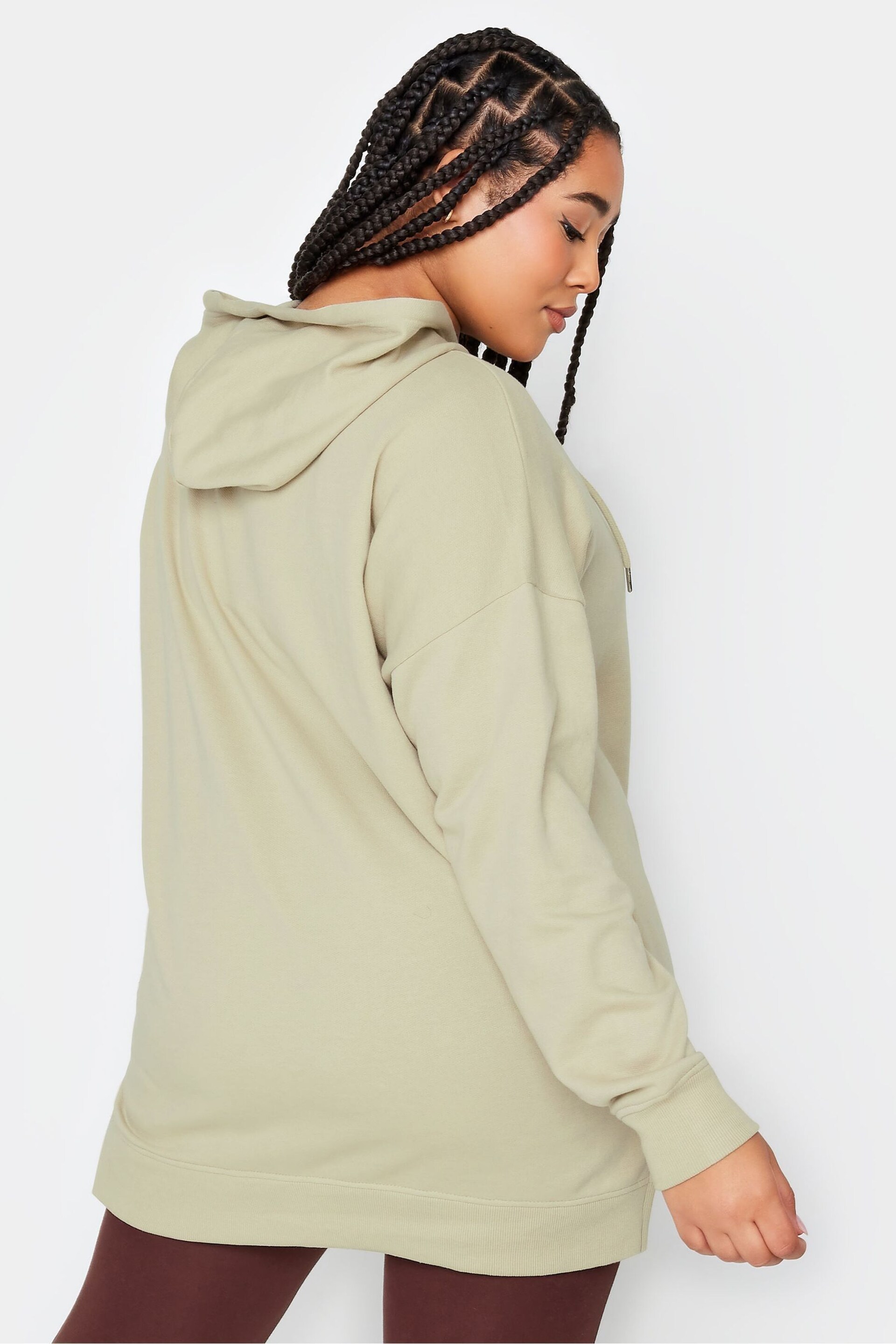 Yours Curve Brown Light Overhead Hoodie - Image 2 of 4