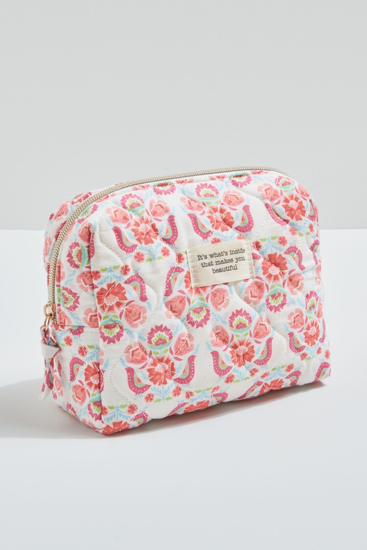 Floral Printed Quilted Makeup Bag - Image 1 of 5