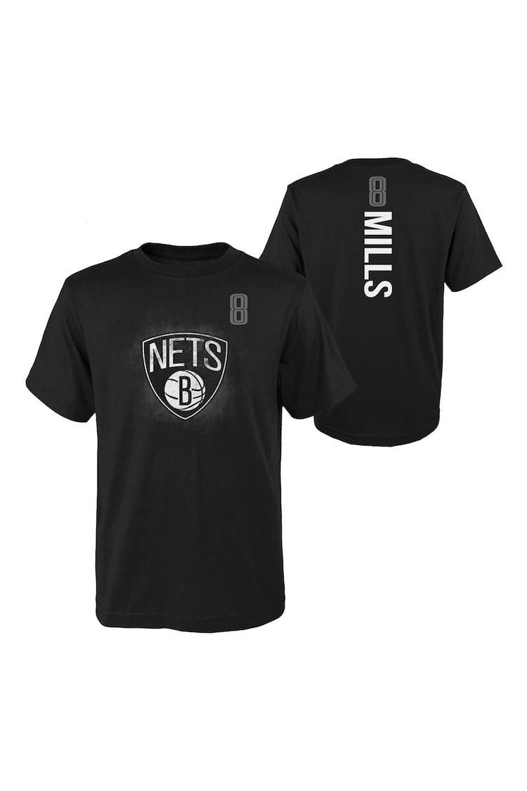 Fanatics Brooklyn Nets Name & Number 100% Cotton Black T-Shirt - Patty Mills - Image 1 of 3