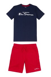 Ben Sherman Boys Red Short Sleeve T-Shirt and Short Set - Image 1 of 2