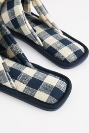 Navy Check Crossover Slider Slippers - Image 6 of 7