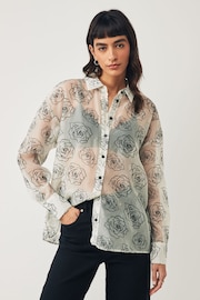 VERO MODA White Relaxed Fit Printed Shirt - Image 1 of 4