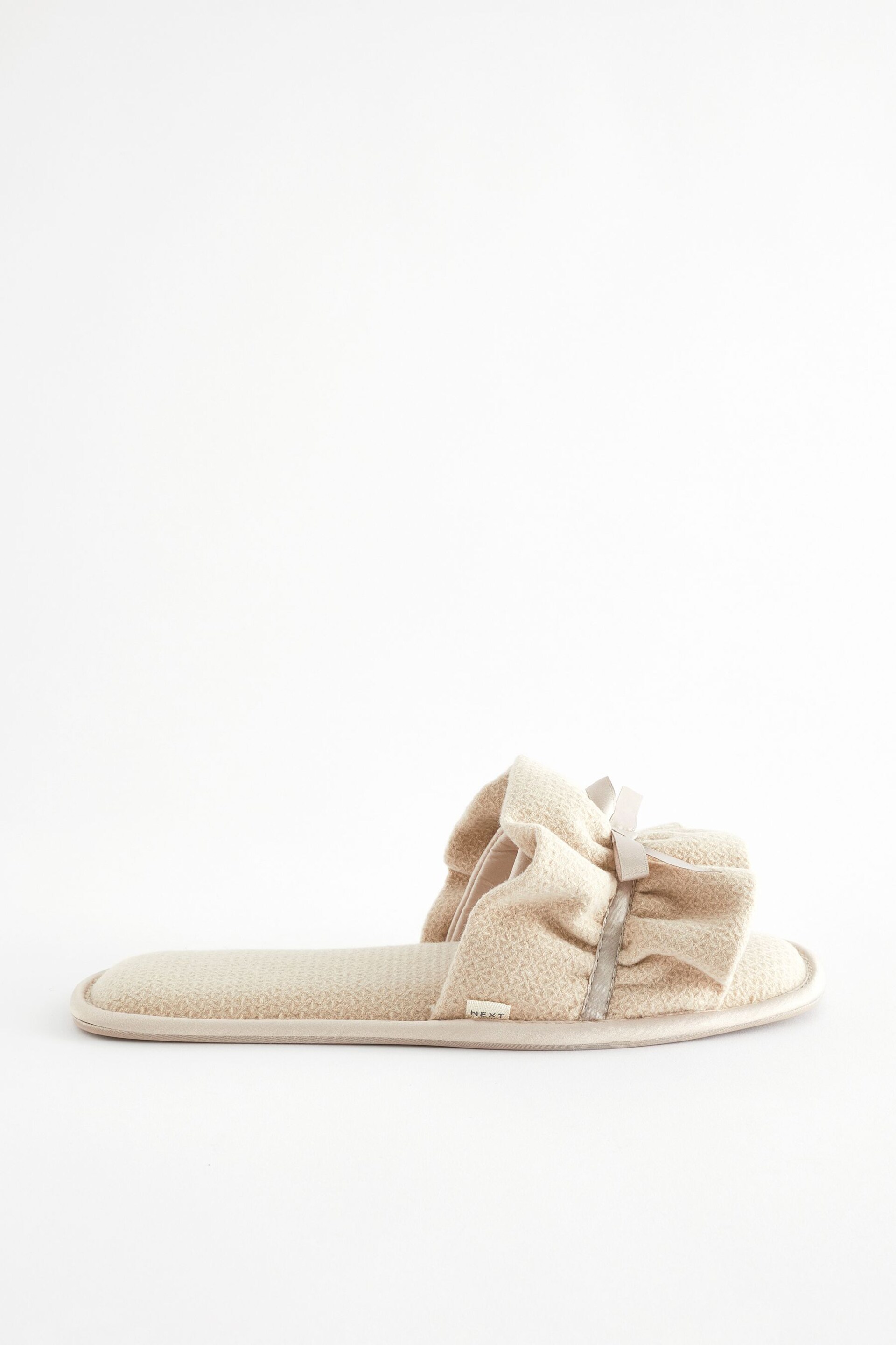 Neutral Ruffle Slider Slippers - Image 4 of 7