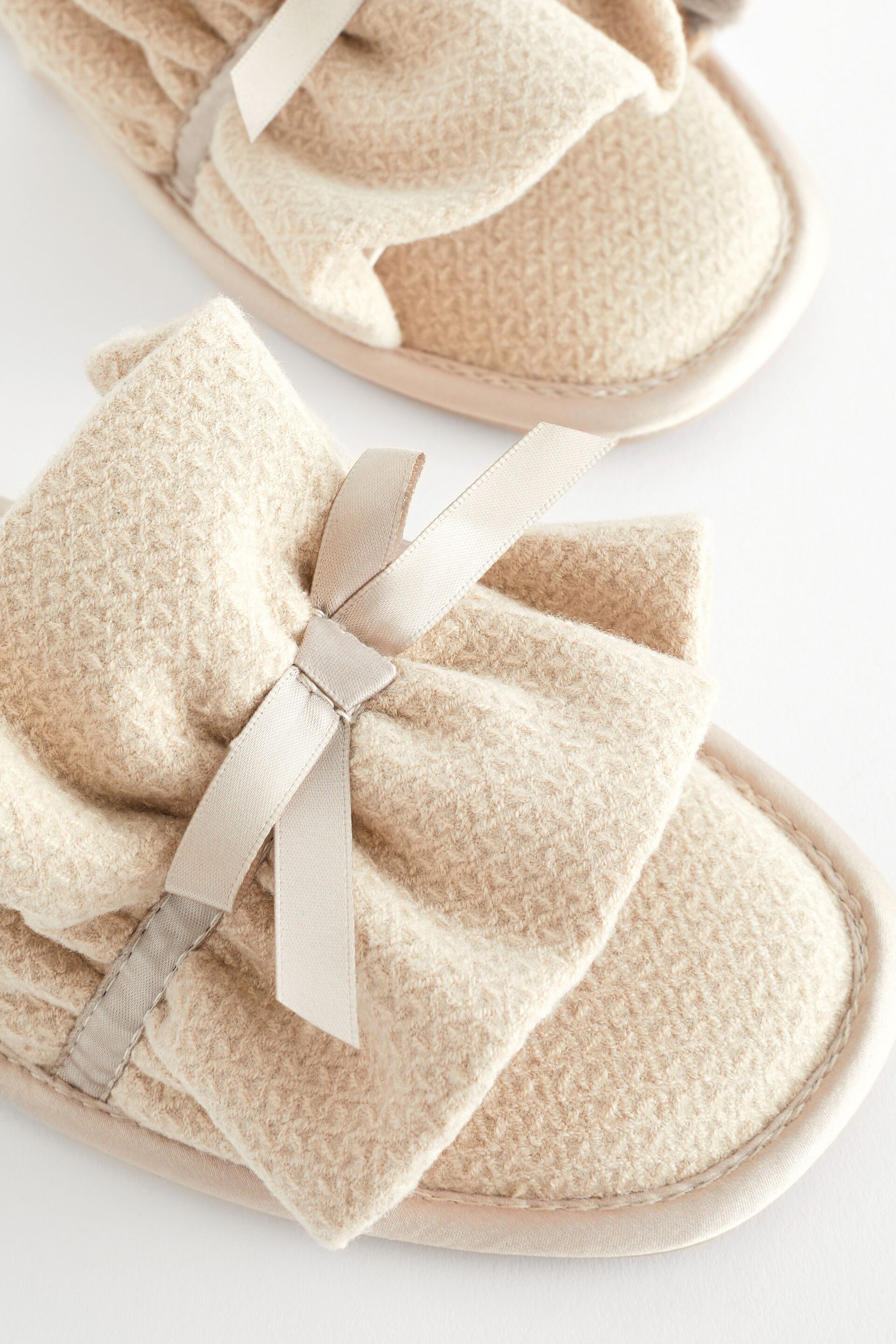 Neutral Ruffle Slider Slippers - Image 6 of 7