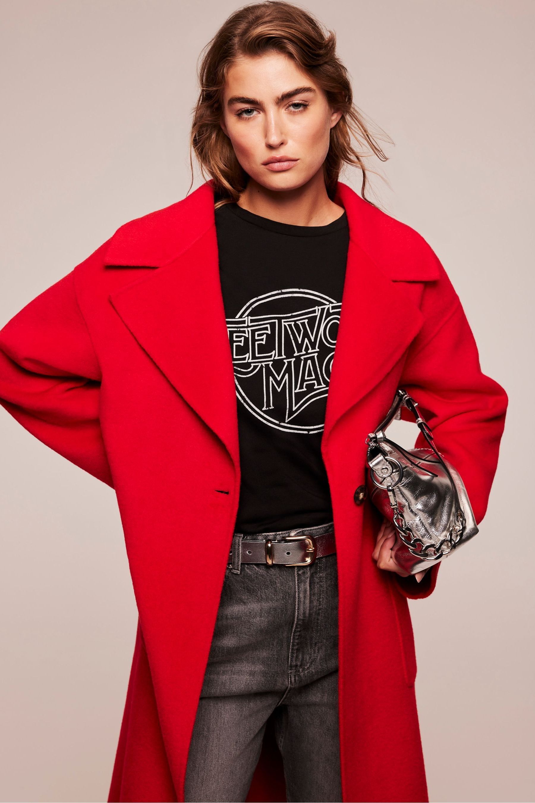 Buy Mint Velvet Red Split Seam Longline Coat from Next Ireland
