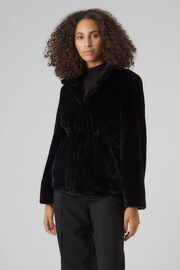 VERO MODA Black Faux Fur Coat - Image 1 of 7