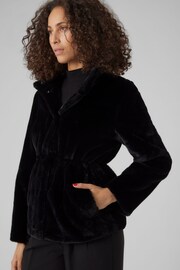 VERO MODA Black Faux Fur Coat - Image 4 of 7