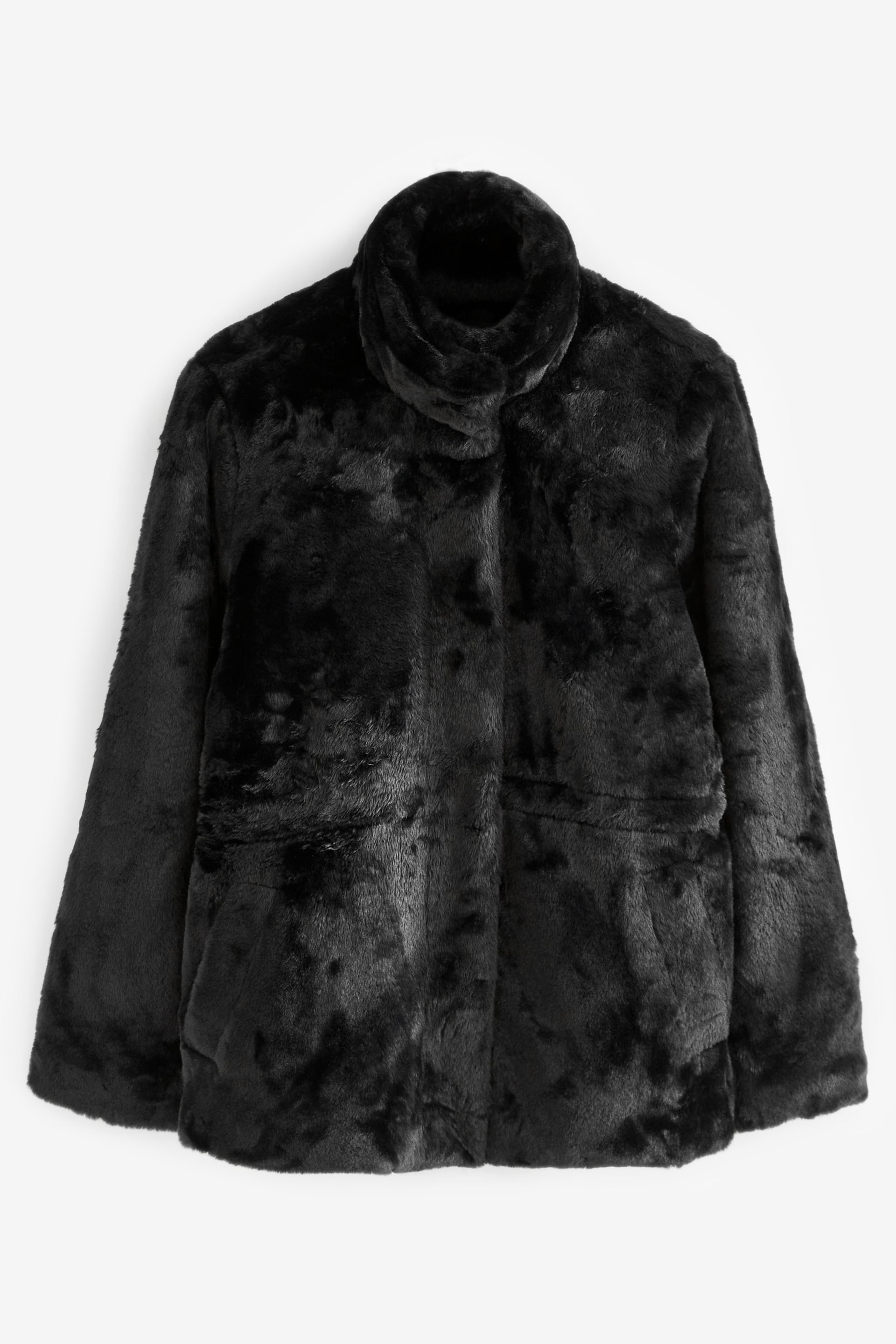 VERO MODA Black Faux Fur Coat - Image 6 of 7