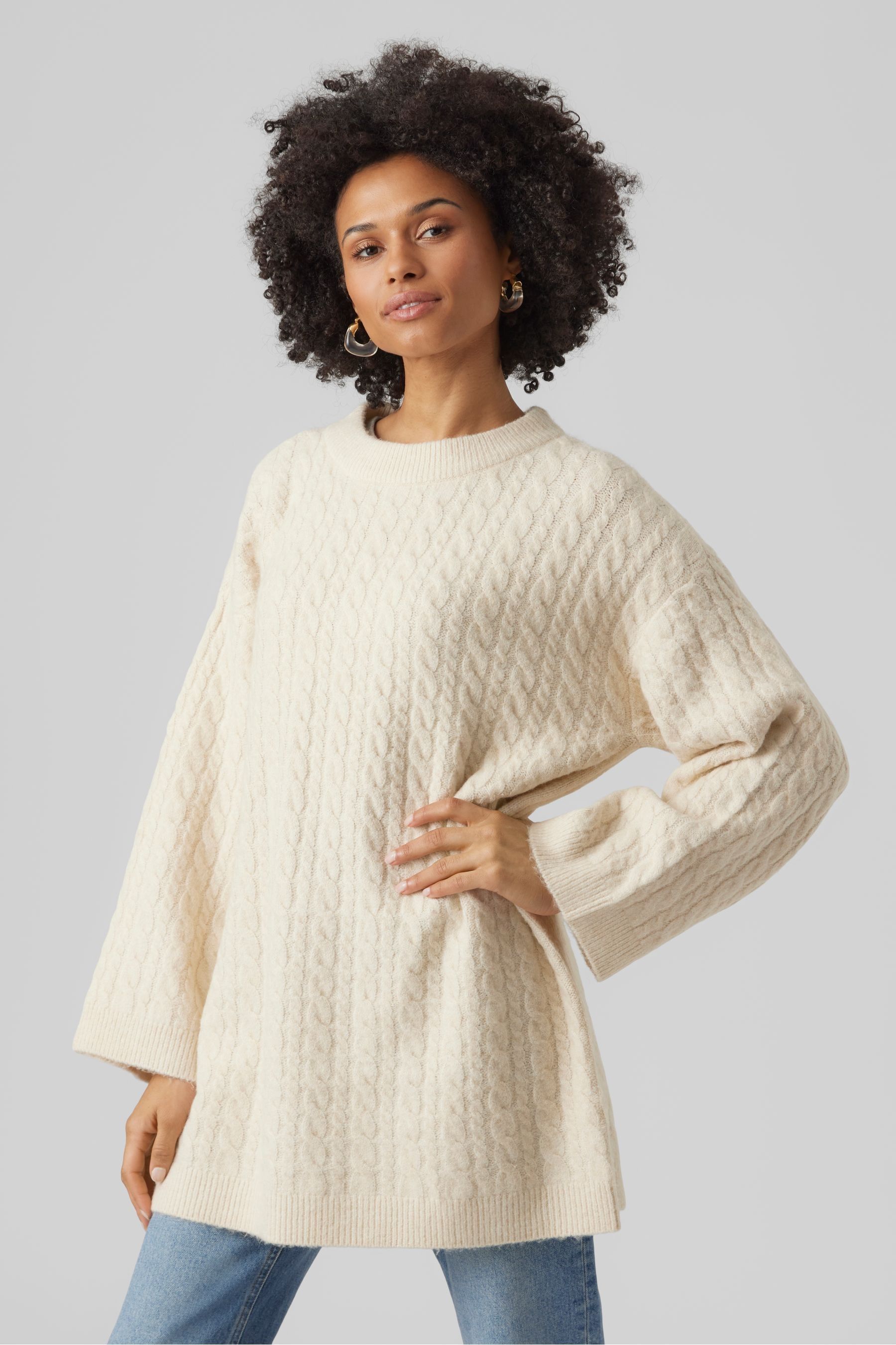 Longline cream jumper outlet