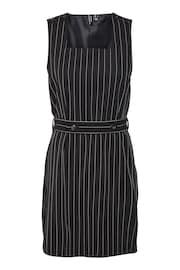 VERO MODA Black Pinstripe Pinafore Belted Tailored Mini Dress - Image 7 of 7