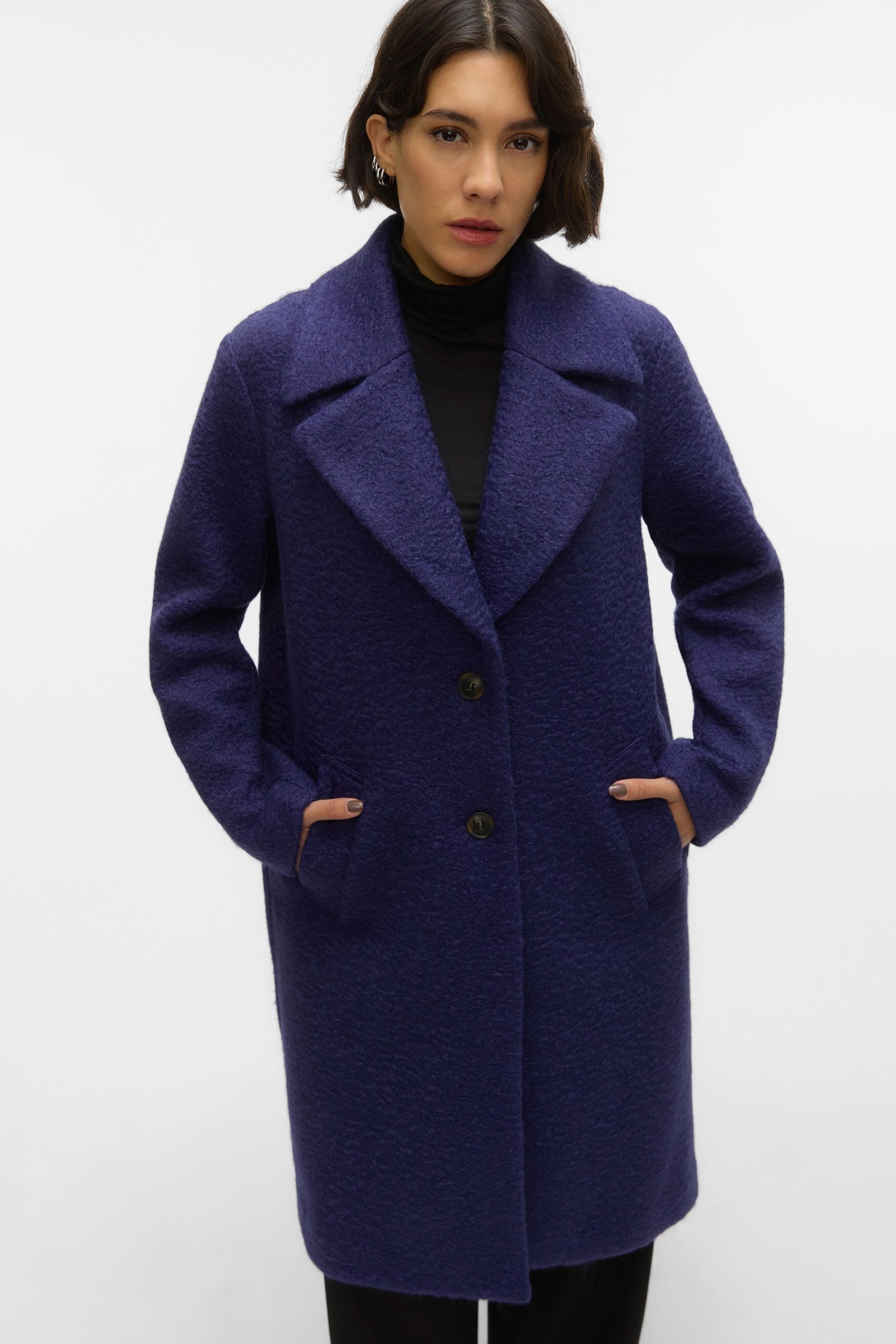 Buy VERO MODA Blue Longline Boucle Button Up Smart Coat from Next Austria