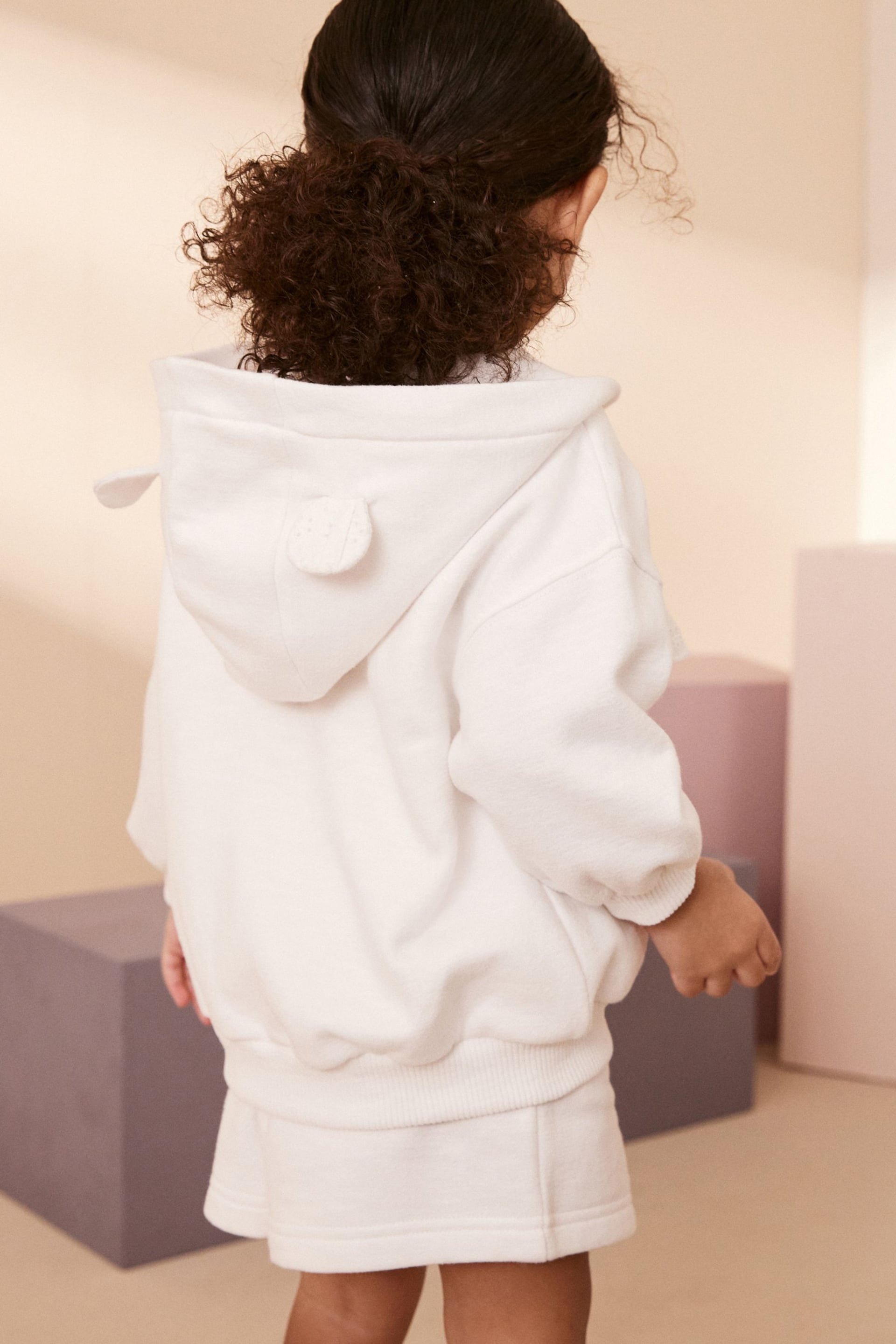 White Broderie Zip Through Hoodie (3mths-7yrs) - Image 3 of 7