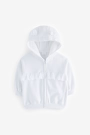 White Broderie Zip Through Hoodie (3mths-7yrs) - Image 5 of 7