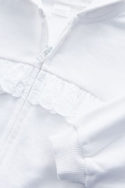 White Broderie Zip Through Hoodie (3mths-7yrs) - Image 7 of 7