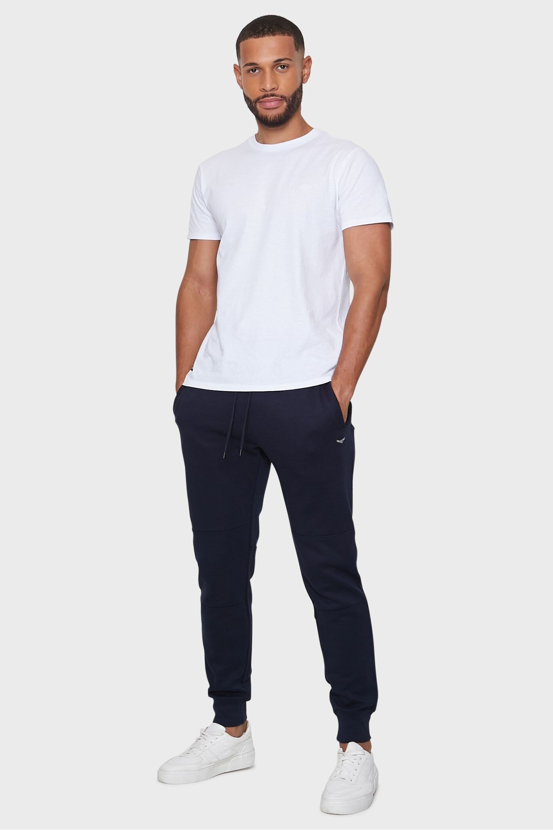 Threadbare Blue Slim Fit Pique Joggers - Image 3 of 4