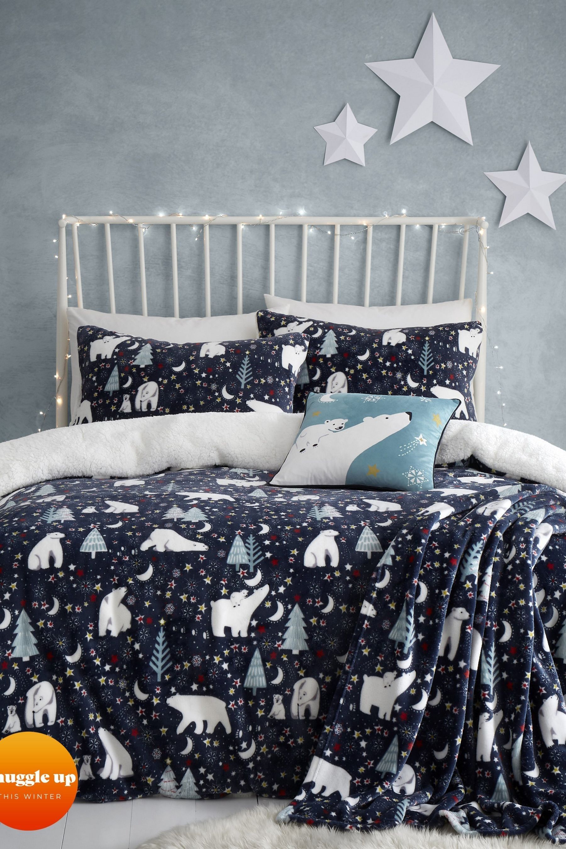 Buy Fusion Blue Starry Night Plush Fleece Duvet Cover Set from the Next UK online shop