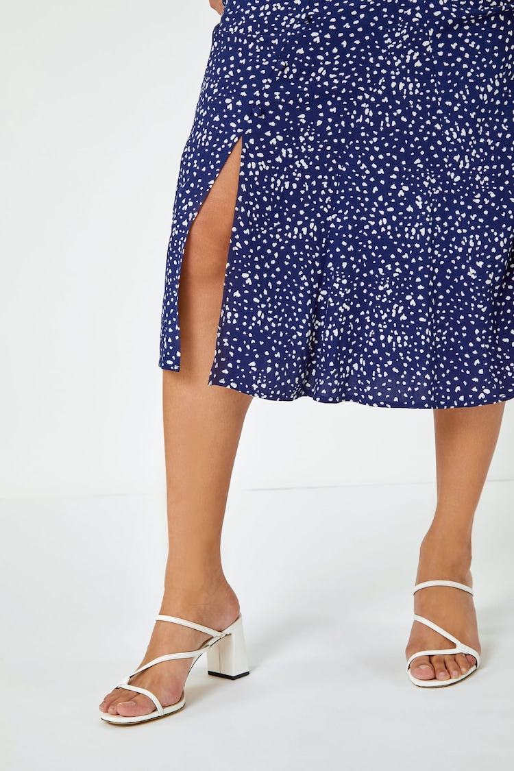 Dusk Blue RomanConfetti Spot Print Midi Skirt - Image 5 of 5