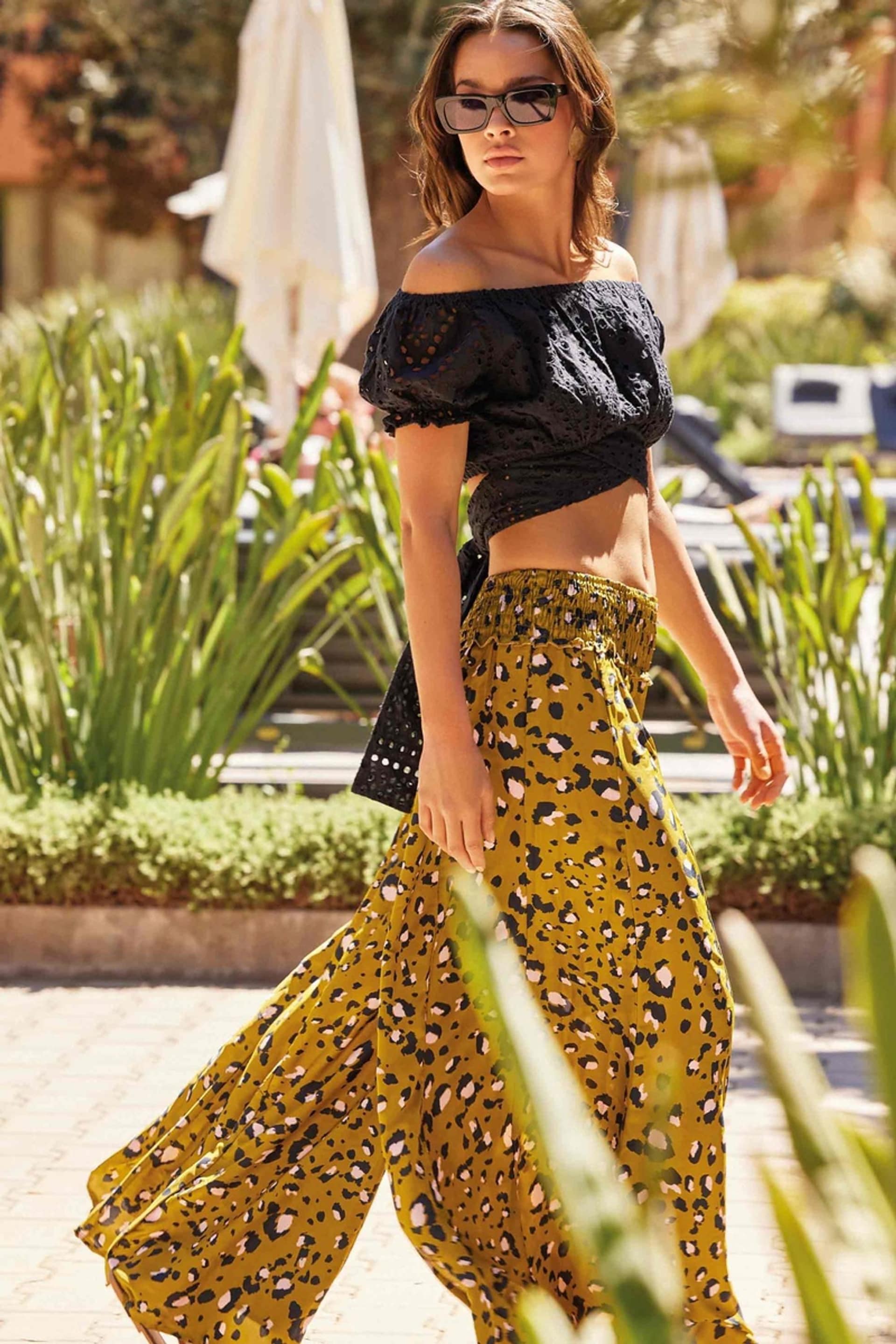 Iconique Leopard Print Palazzo Pant Beach Trousers - Image 1 of 3