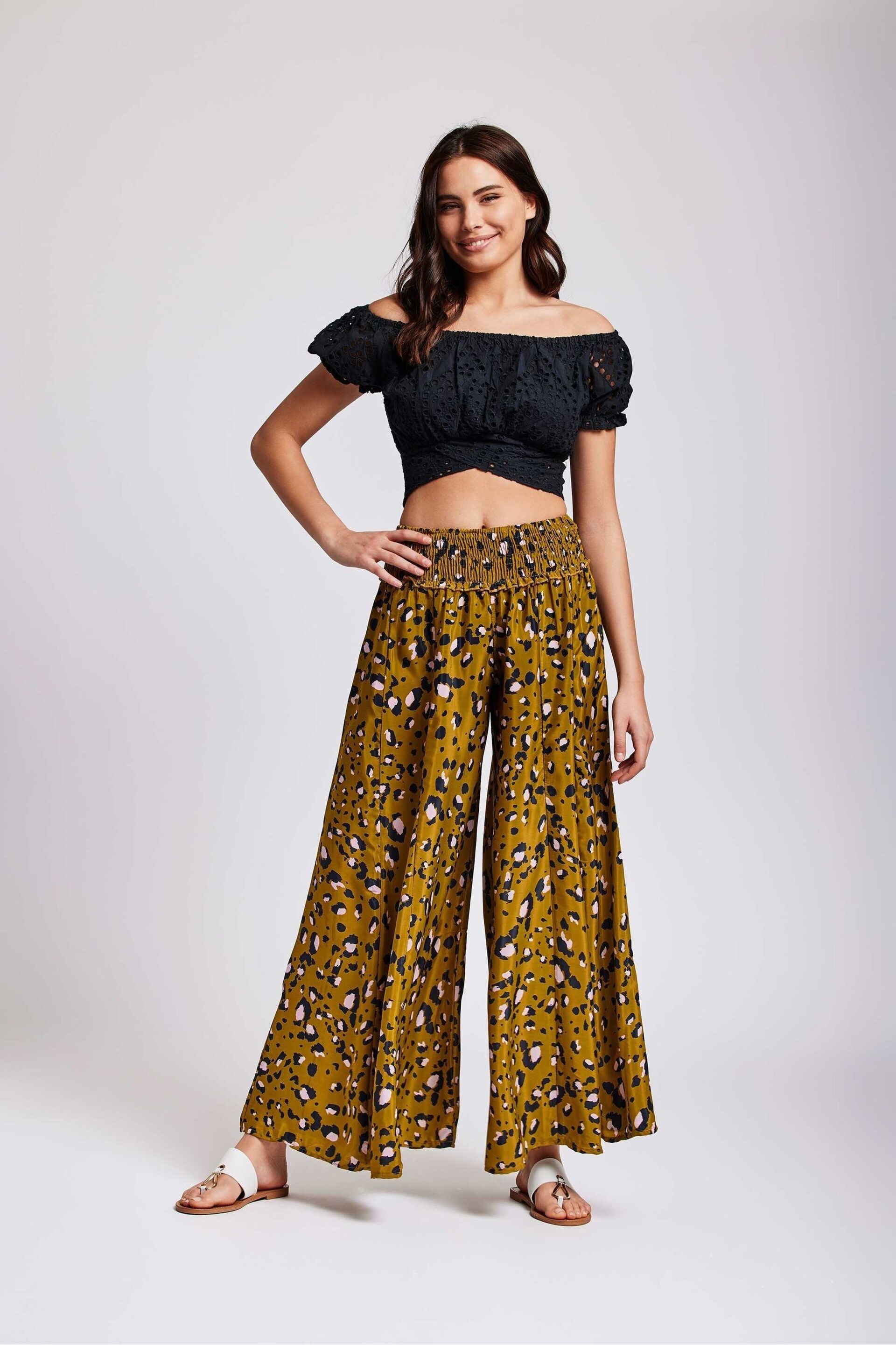 Iconique Leopard Print Palazzo Pant Beach Trousers - Image 2 of 3