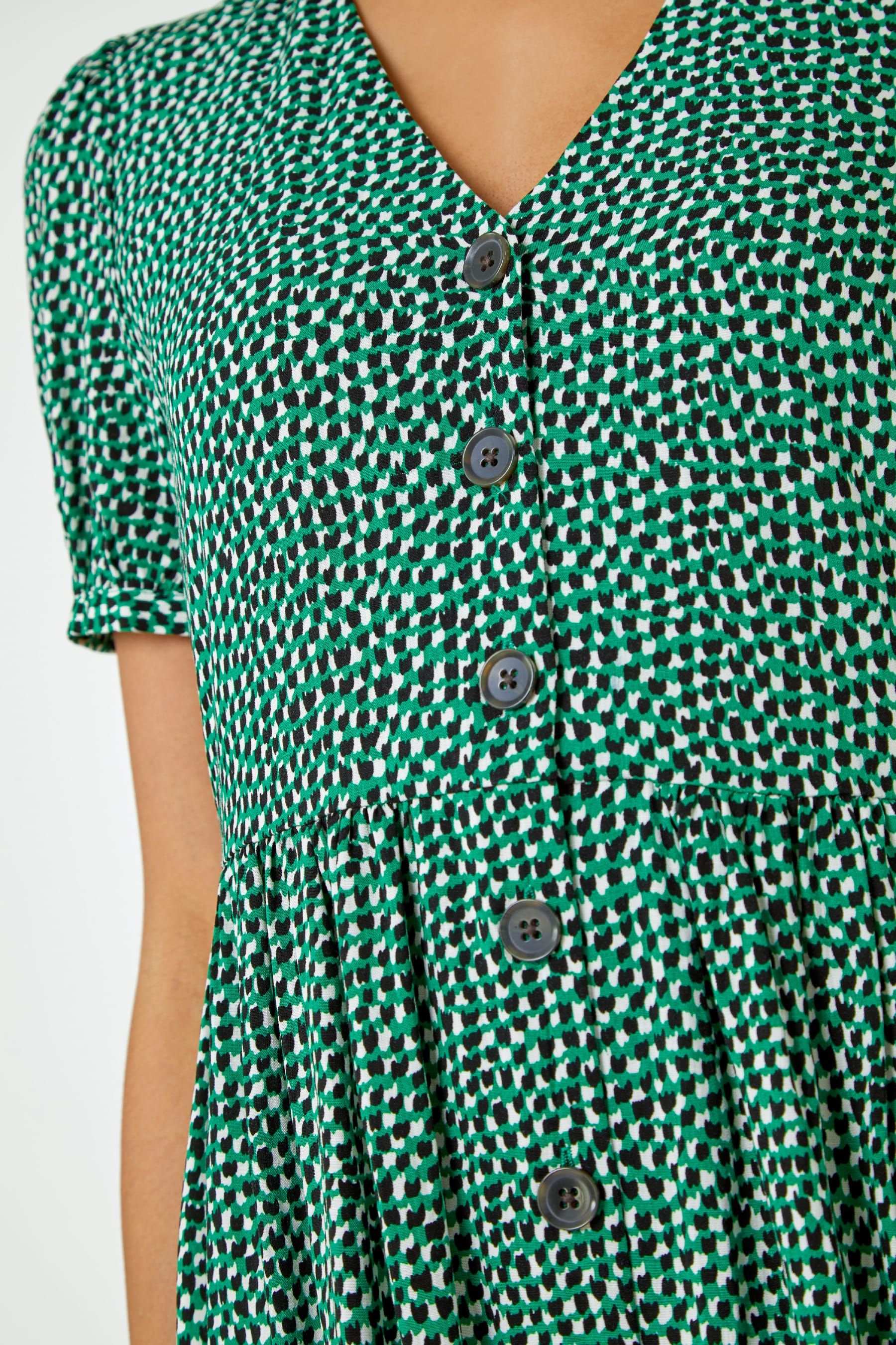 Buy Dusk Green Ditsy Spot Button Through Midi Dress from the Next UK online shop