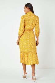 Dusk Yellow Spot Print Tiered Shirt Dress - Image 2 of 5