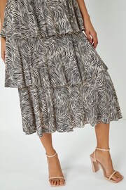 Dusk Black Abstract Animal Print Tiered Midi Dress - Image 5 of 5