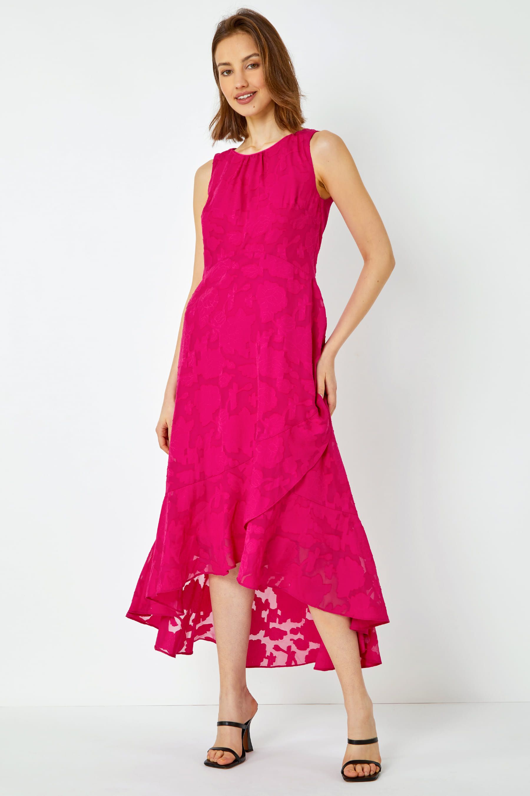 Roman dip hem dress shop