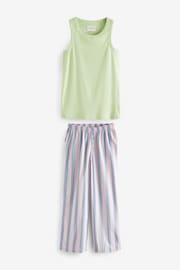 Lime Green Stripe Rib Vest Pyjamas - Image 4 of 7