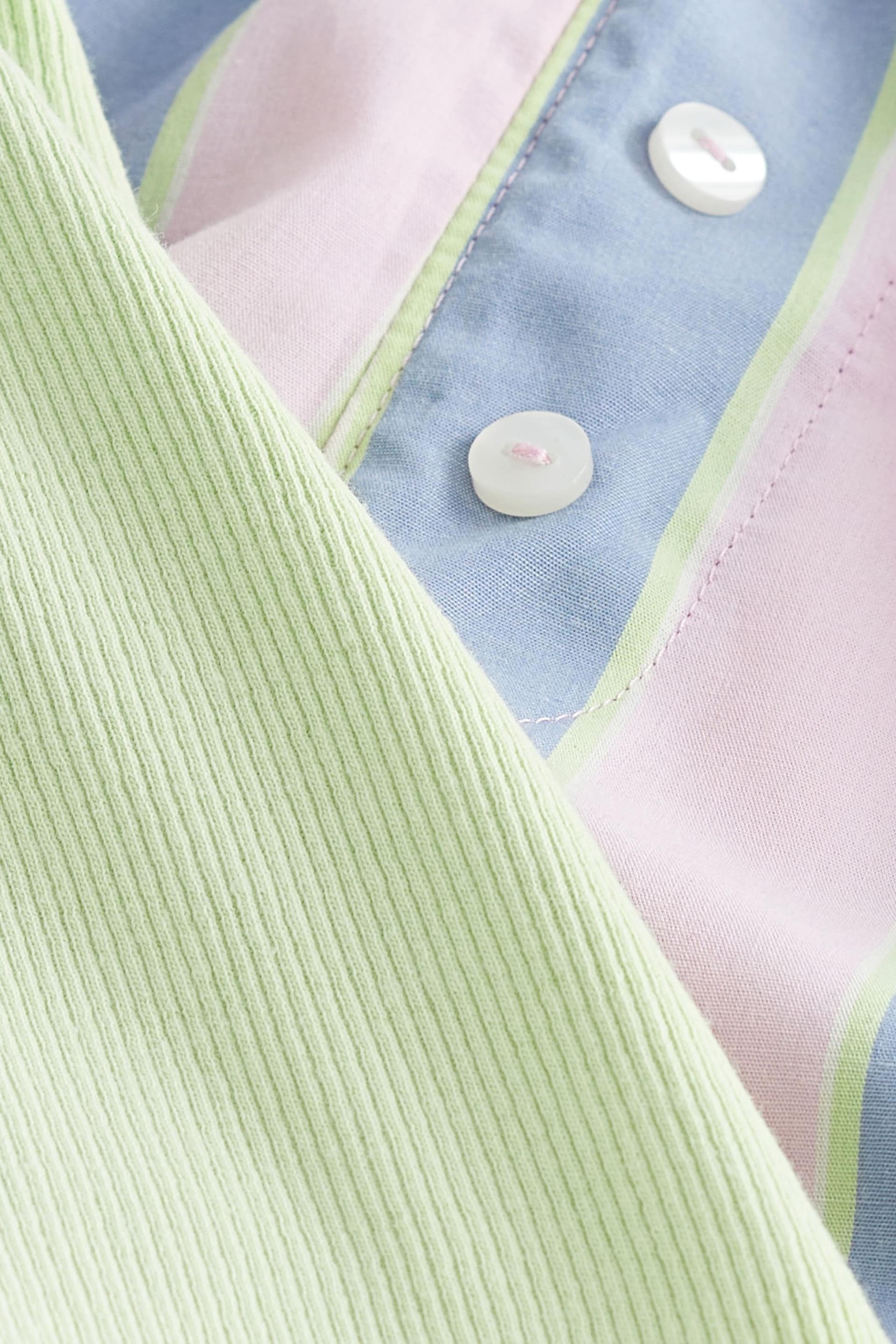 Lime Green Stripe Rib Vest Pyjamas - Image 7 of 7