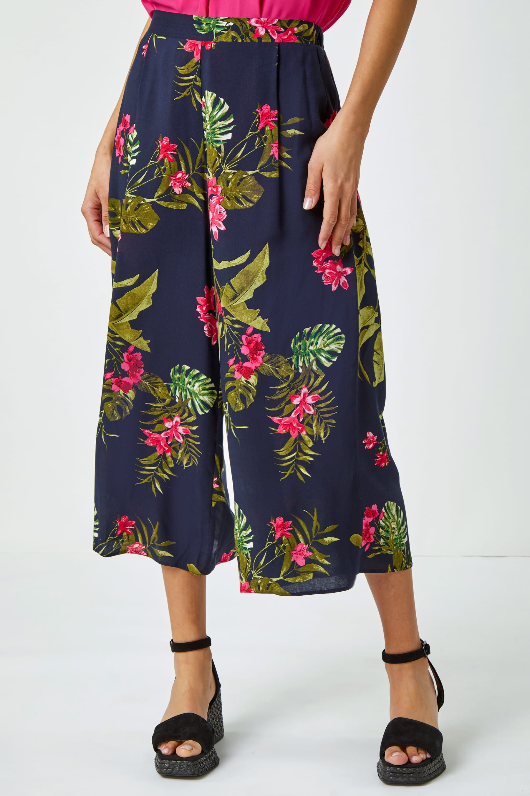 Buy Roman Navy Tropical Cropped Trousers from the Next UK online shop