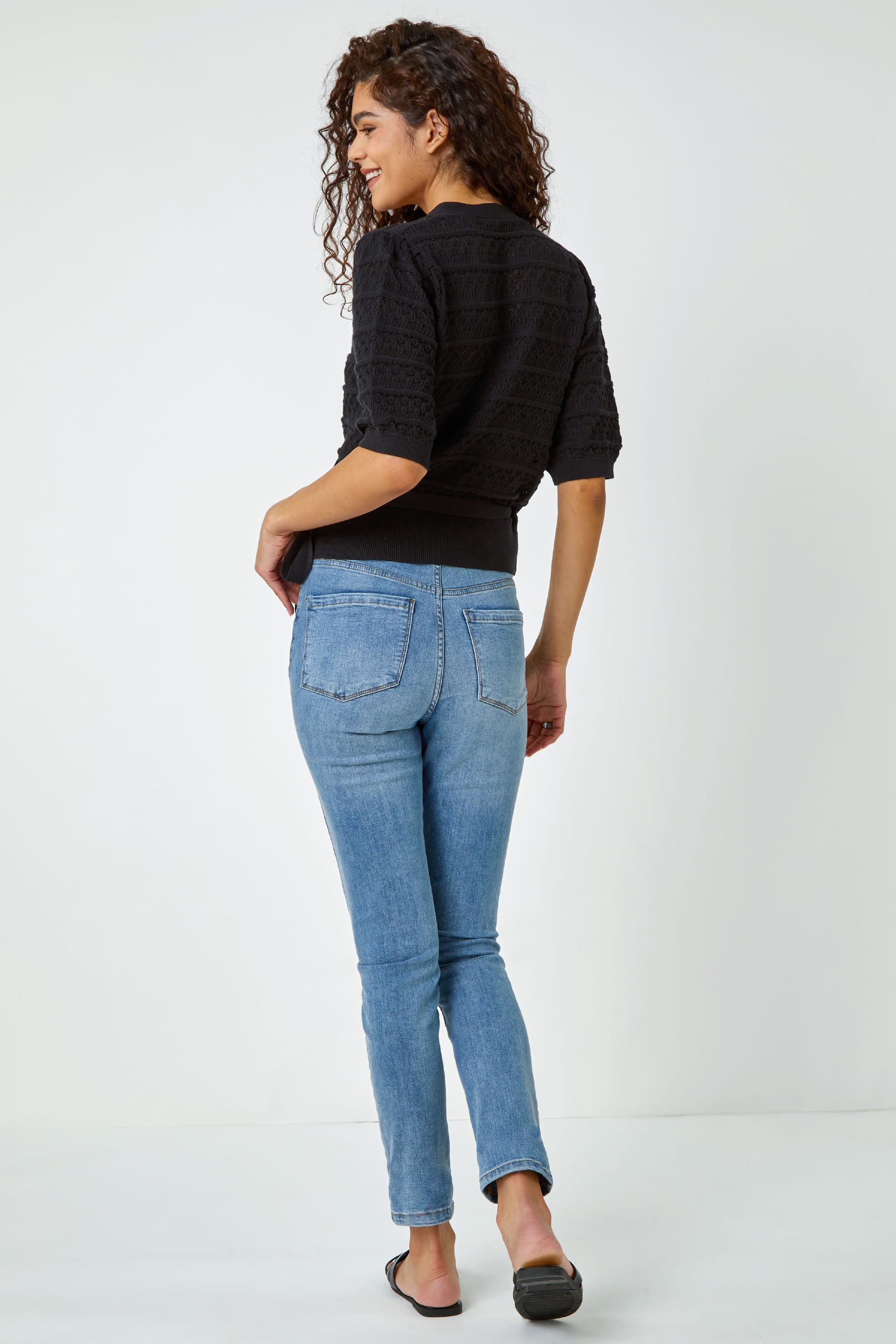 Buy Roman Black 100 Cotton Wrap Over Tie Detail Cardigan from the Next UK online shop