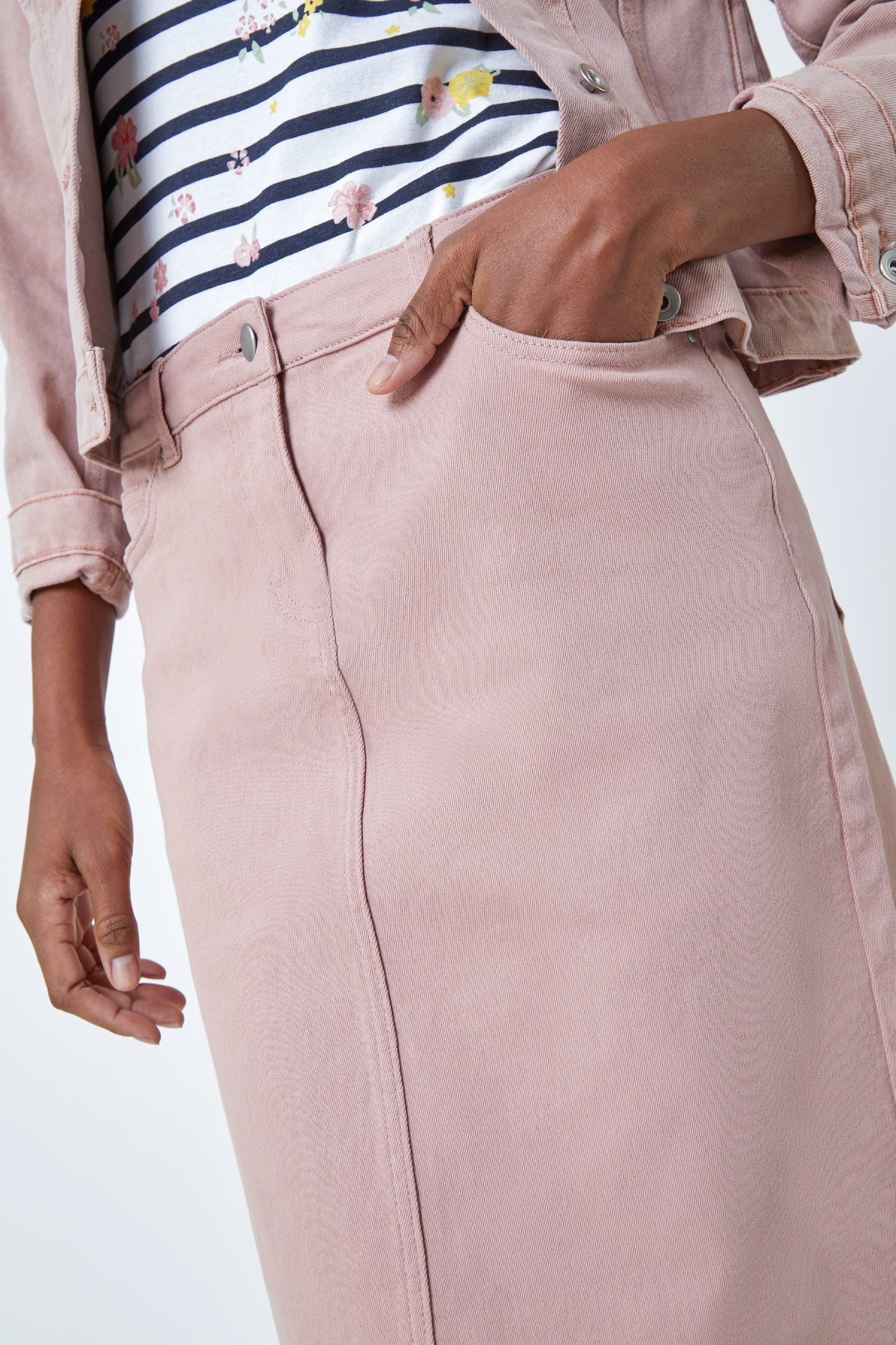 Buy Roman Pink A Line Knee Length Denim Skirt from the Next UK online shop