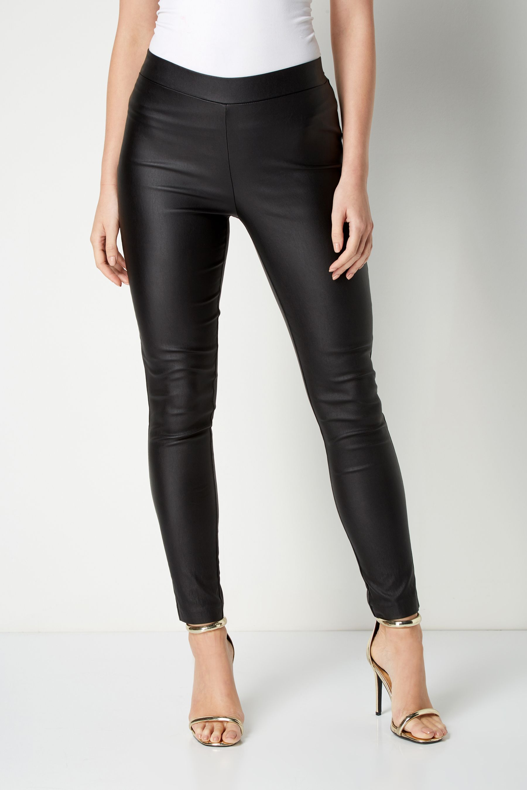 Buy Roman Black Originals Faux Leather Pull On Trousers from the Next UK online shop