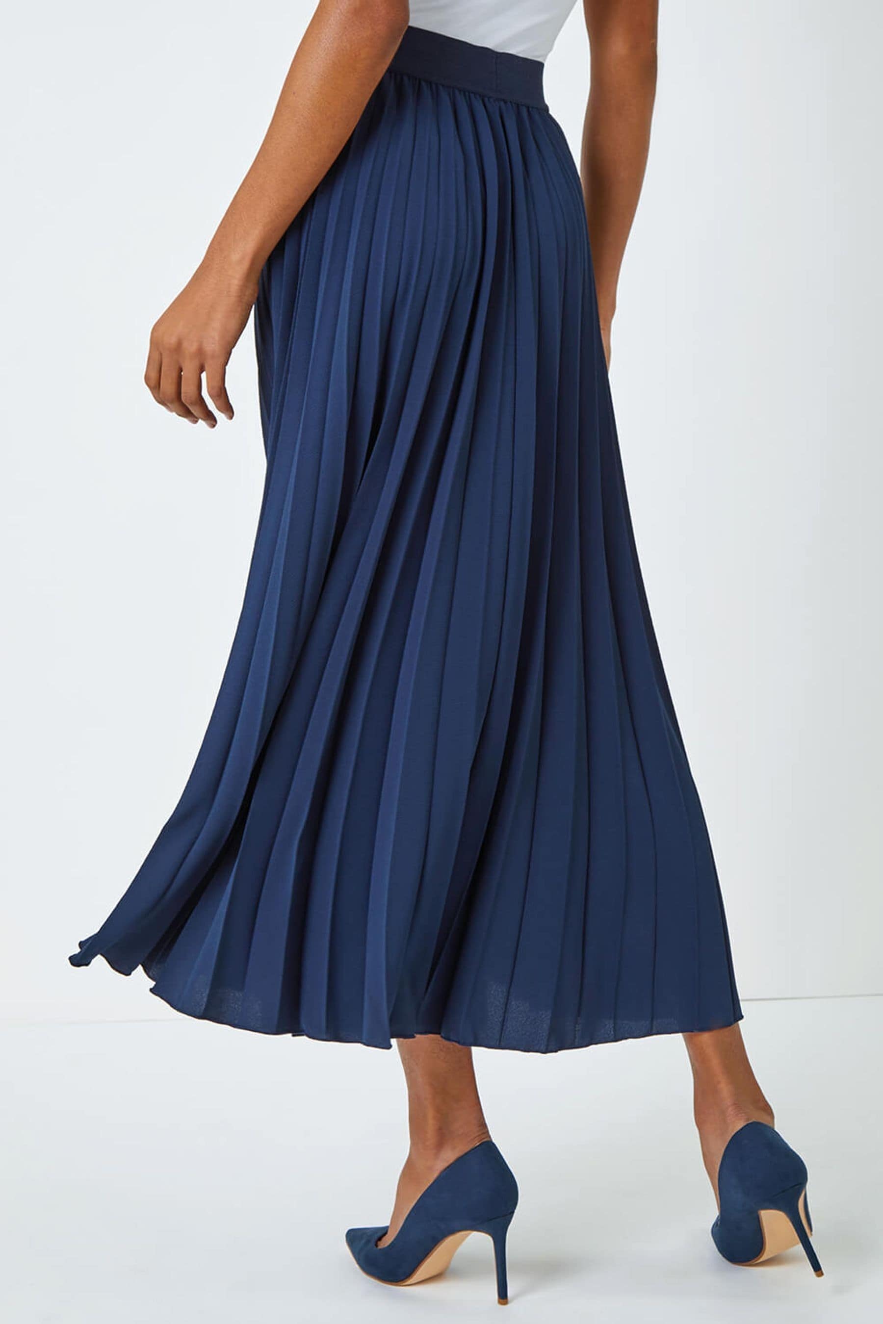 Buy Roman Blue Pleated Maxi Skirt from Next Ireland