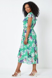 Roman Green Petite Floral Frill Hem Chiffon Dress - Image 3 of 5