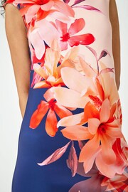 Roman Blue Floral Premium Stretch Shift Dress - Image 5 of 5