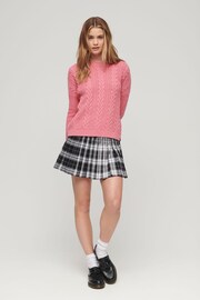 Superdry Pink Dropped Shoulder Cable Crew Jumper - Image 2 of 6