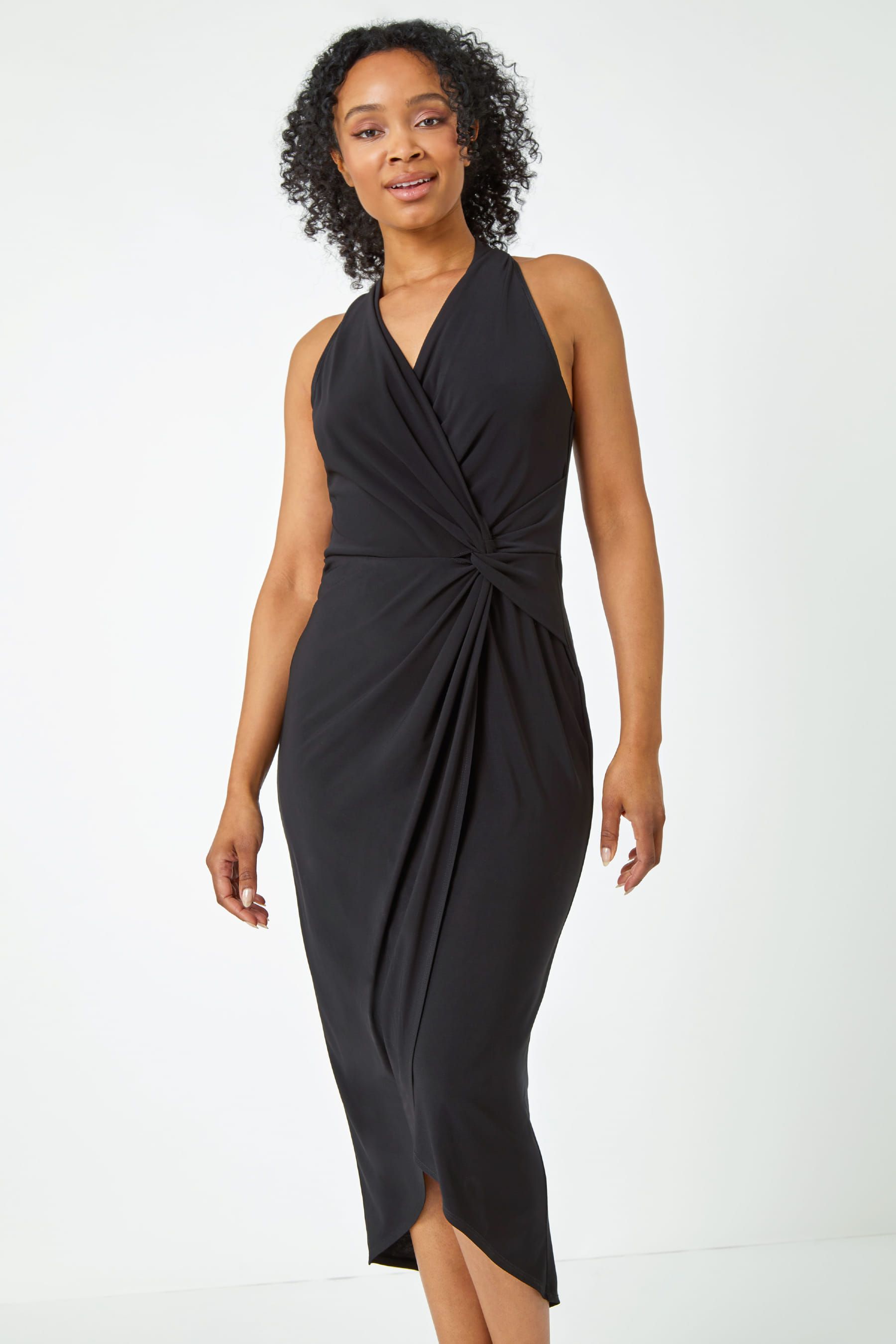 Halter wrap dress cheap