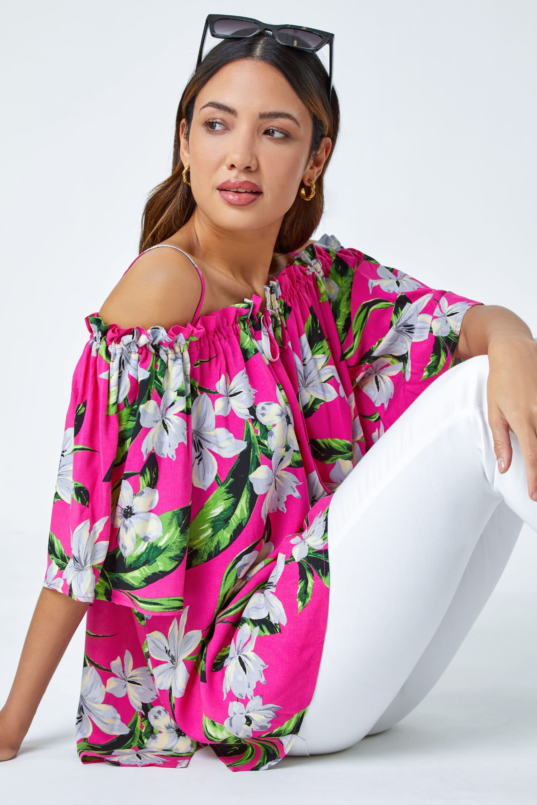 Pink bardot top 2025