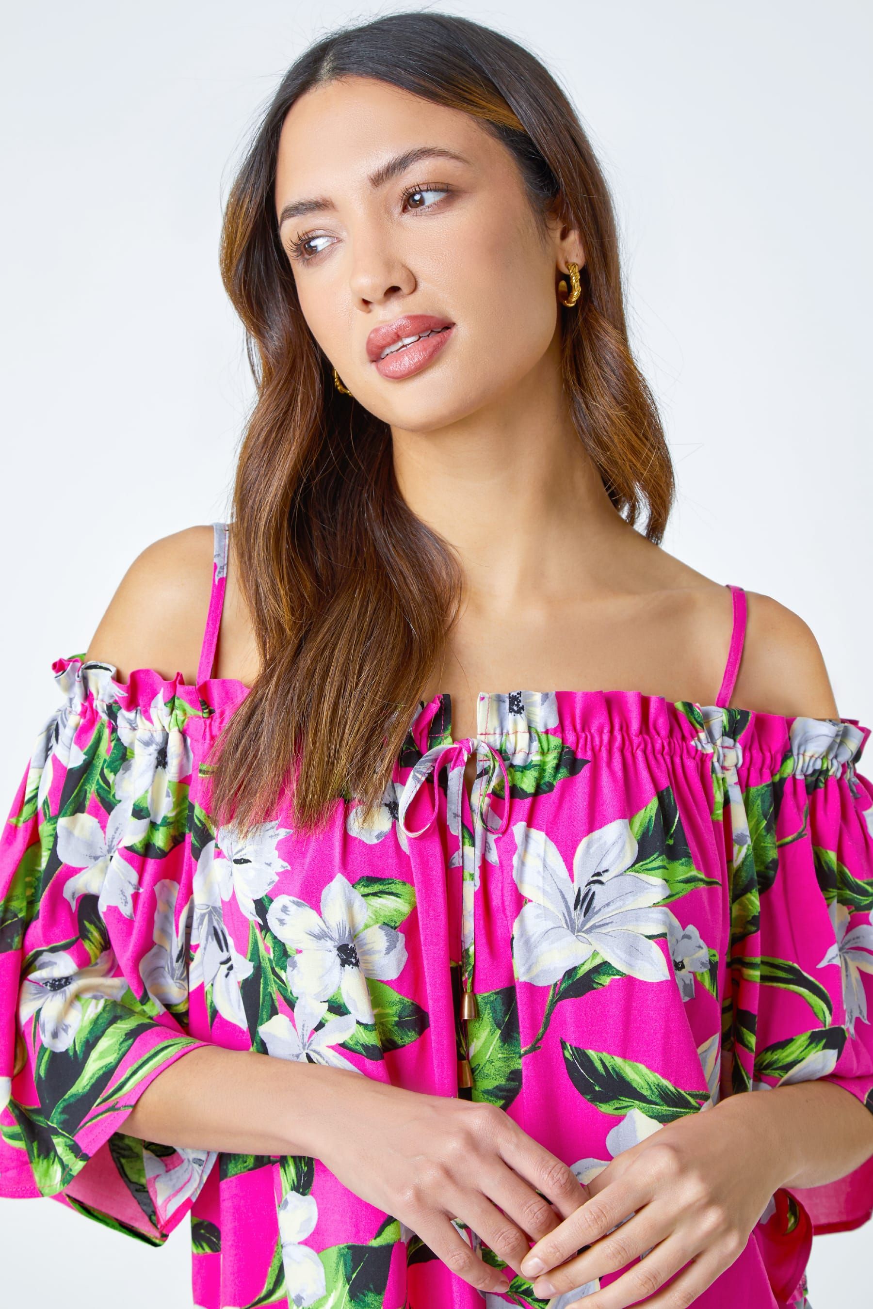 Bardot cold shoulder top shop