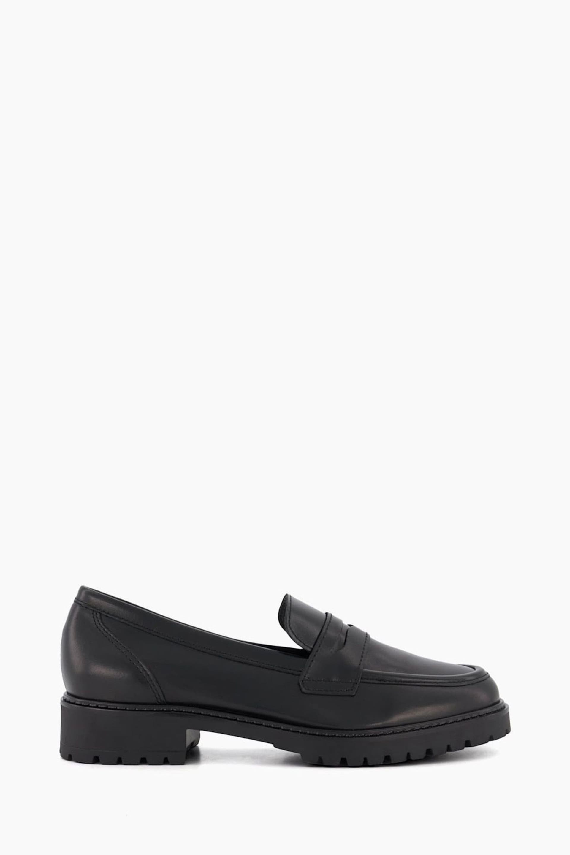 Dune London Black Gild Cleated Penny Loafers - Image 1 of 6