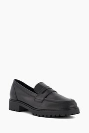 Dune London Black Gild Cleated Penny Loafers - Image 2 of 6