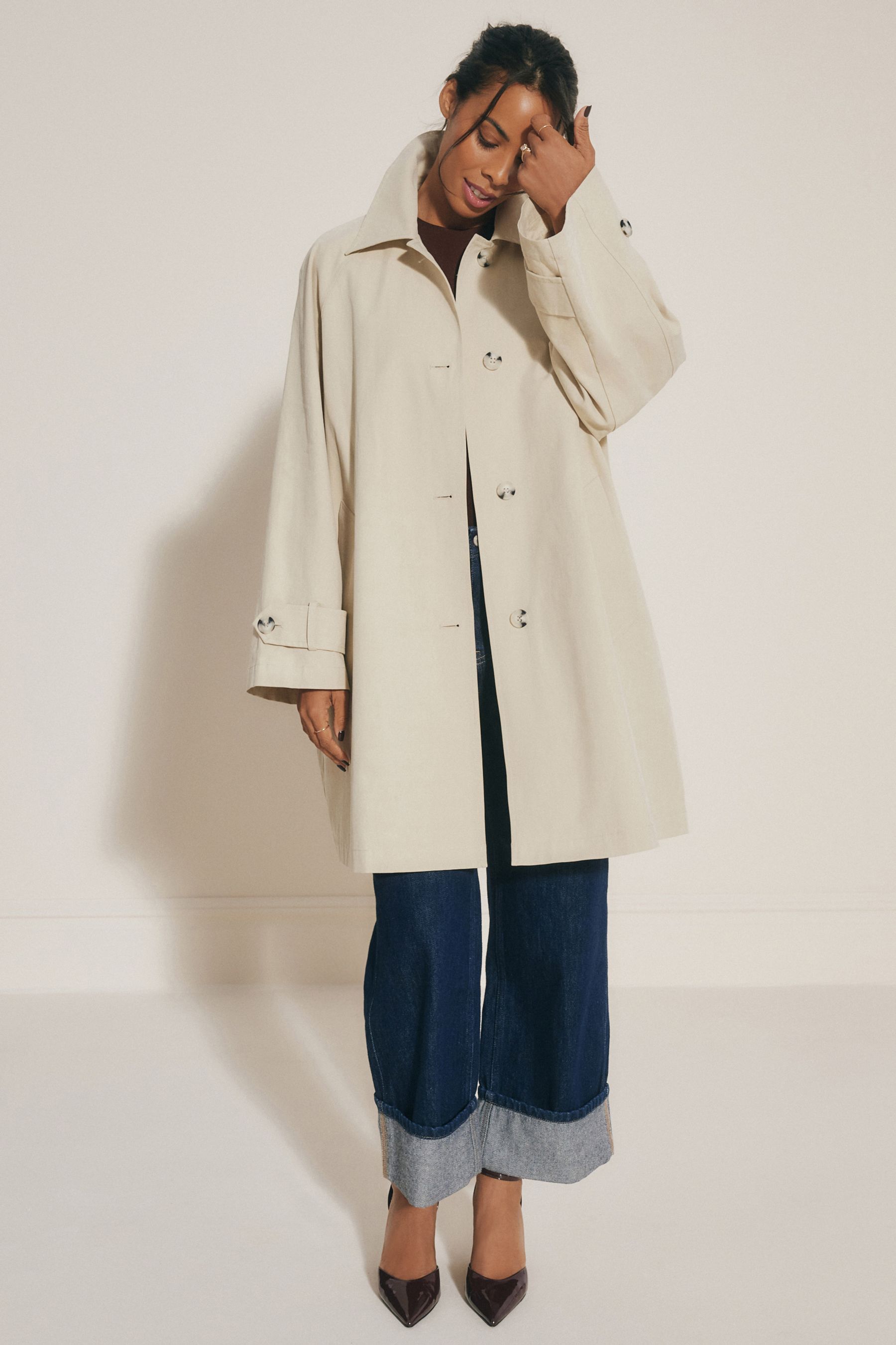 Single breasted trench coat sale